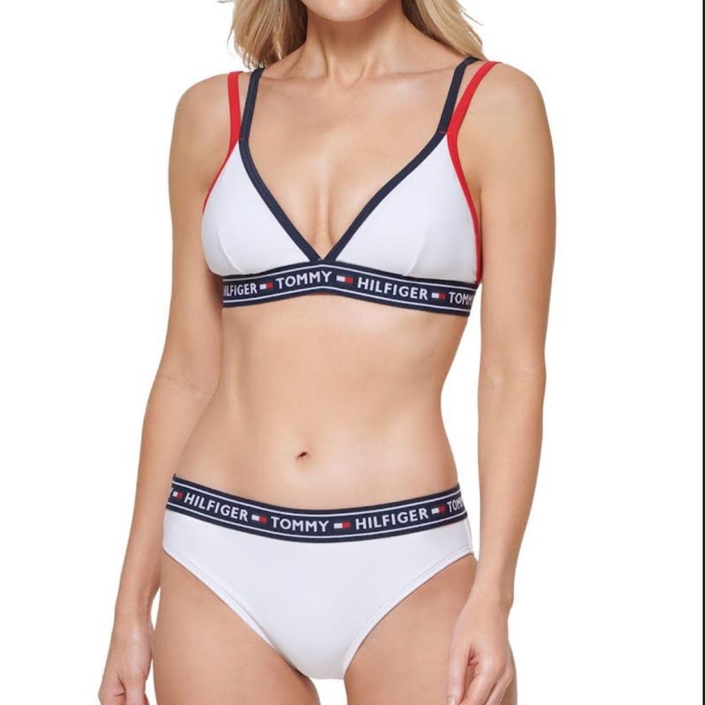 Tommy Hilfiger White and Red Bikini
